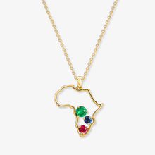 Ruby, Sapphire and Emerald Africa Map Pendant