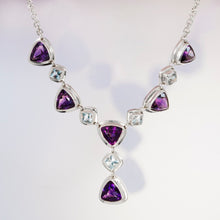 Amethyst & Aquamarine Silver Necklace