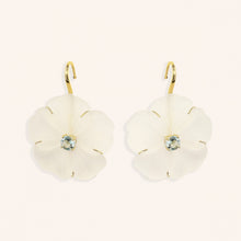 Aquamarine & Quartz Flower Earrings